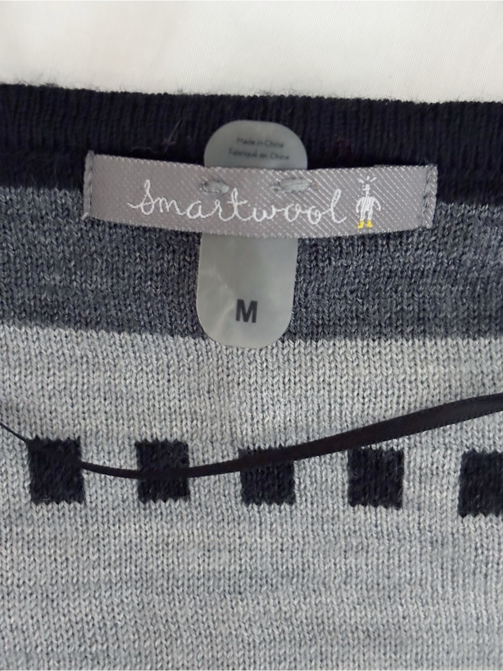 Smartwool Camp House Geometric Stripe Merino Wool Wrap Cardigan Sweater Medium - Picture 4 of 6